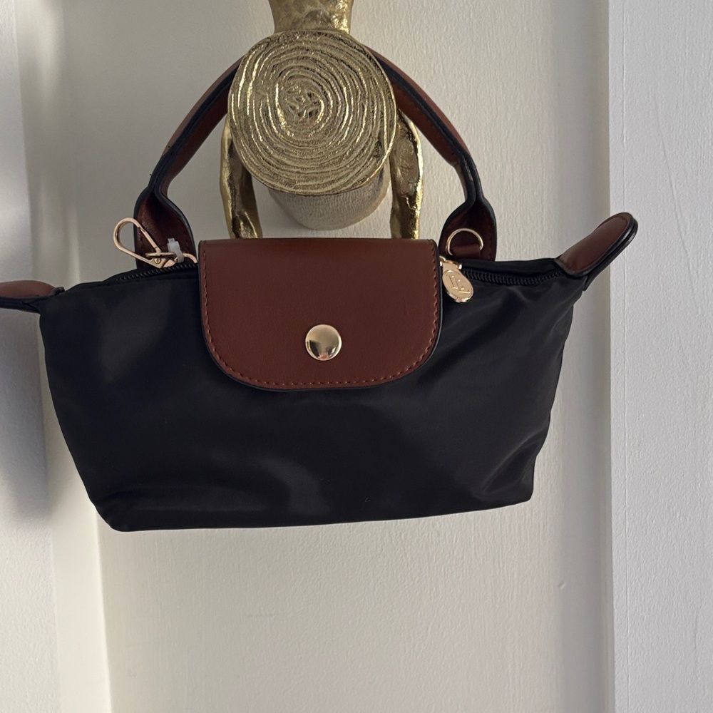 Elegant Black and Brown Women's Handbag